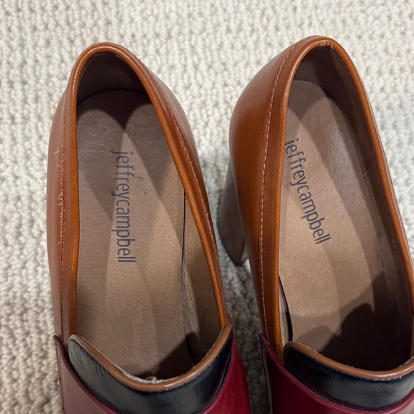 Jeffrey Campbell Brown and Black Heels with Red Accent - Picture 2 of 5